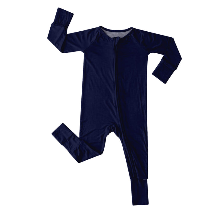 Zippered Romper in Navy