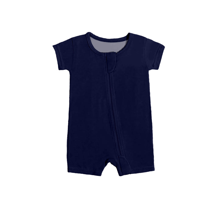 Zippered Romper in Navy